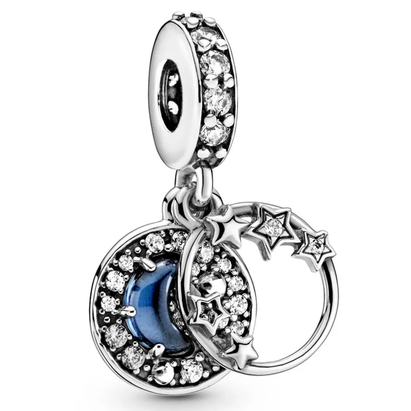 

Подвеска из серебра 925 пробы в виде ночного неба, Полумесяца и звезд