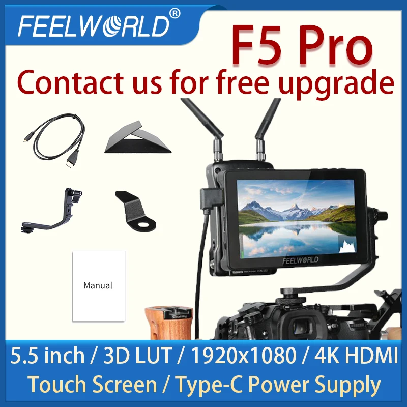 FEELWORLD F5 Pro V2 3D LUT portable monitor hdmi Touch Screen monitor DSLR Camera Field Monitor 4K HDMI