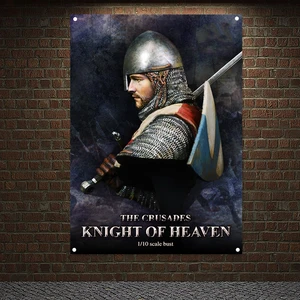 Vintage Knights Templar Fantasy Art Posters Wall Decor Crusader Banner Flag Wall Sticker Canvas Painting Mural Home Decoration 7