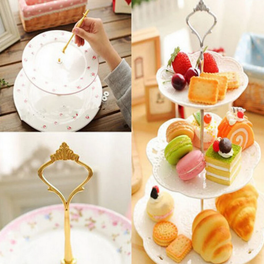 1set New 3 or 2 Tier Cake Plate Stand Handle Fitting Hardware Rod Wedding Party | Дом и сад