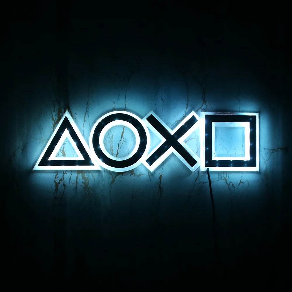 

Gamepad Controller Button Luminous Wall Mirror Gamer Console Action Buttons Multi Colors Led Wall Sign Game Room Lighting Decor