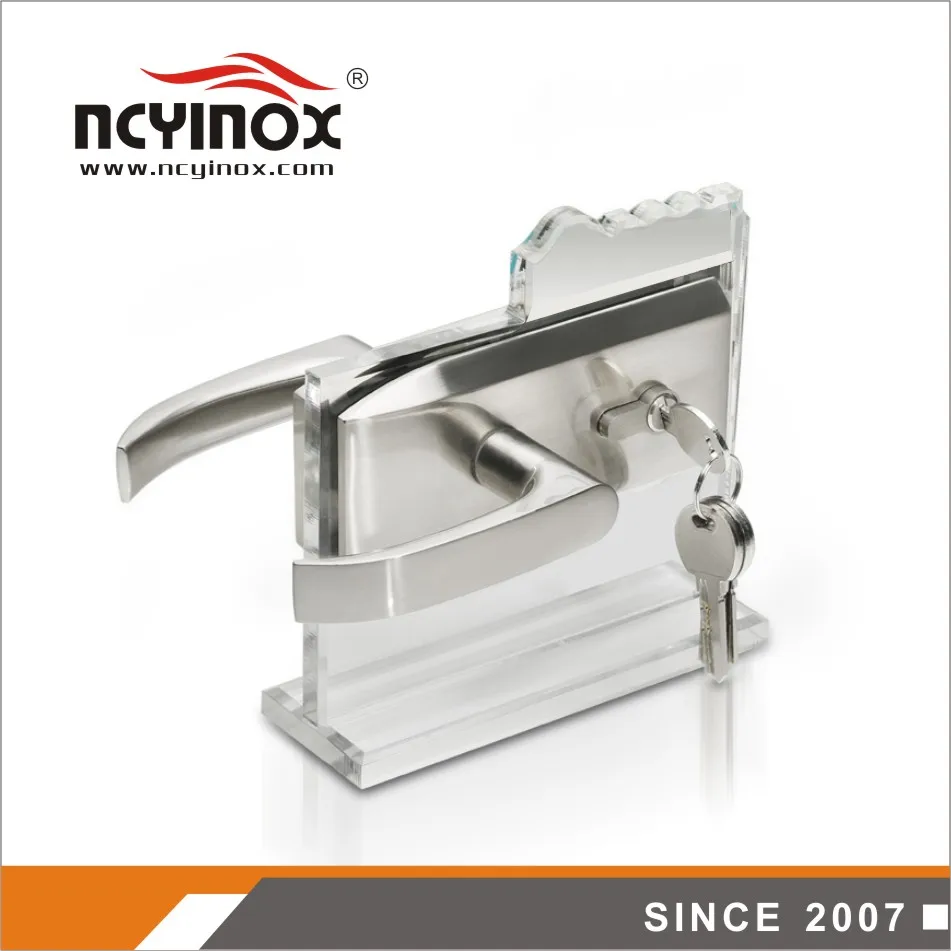 

Factory supply hardware products high quality stainless steel security glass door lock with handle