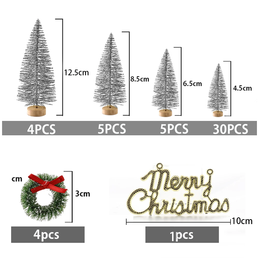 49 шт маленькое Рождественское дерево сизаль шелковая Снежная башня сосновая