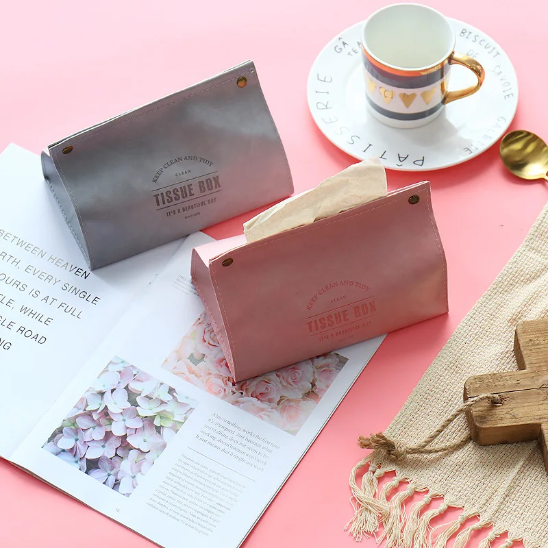 

Nordic Luxury PU Tissue Box Paper Storage Bag Napkin Holder Home Decor Accessories Tissue Case Kitchen Restaurant Organizer Tool