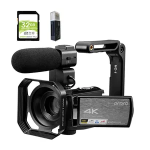 Video Camera 4K Digital Camcorder for Blogger, Ordro AE8 IR Night
Vision WiFi Vlogging Cameras with Microphone 32GB Memory Card