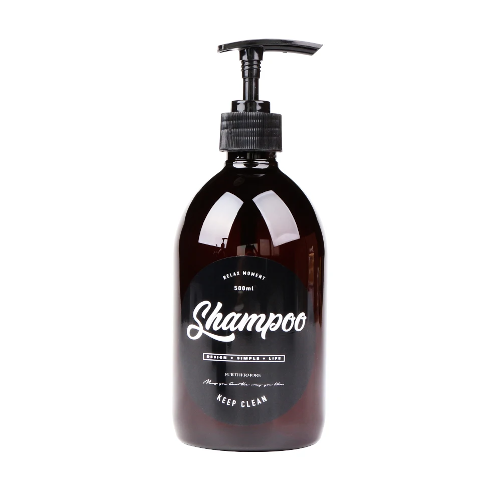 Shampoo 500 мл бутылка для хранения шампуня для жирной ванны коричневый скандинавский милый Жидкий лосьон дорожная бутылка для хранения Органайзер Декор - Цвет: Shampoo