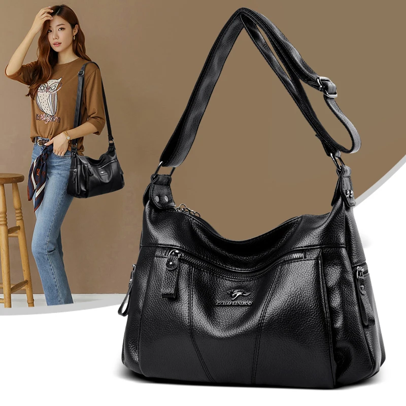 

2021 New Ladies Shoulder Bags Luxury Designer Handbag Large Capacity Crossbody Bags for Women Designer Soft PU Leather Tote Bag