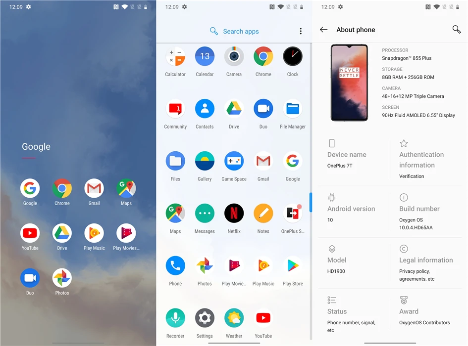 New Original OnePlus 7T 7 T 8GB 128GB phone 48MP Triple Camera 6.55" AMOLED Screen NFC Snapdragon 855 Plus Octa Core telephone oneplus best model