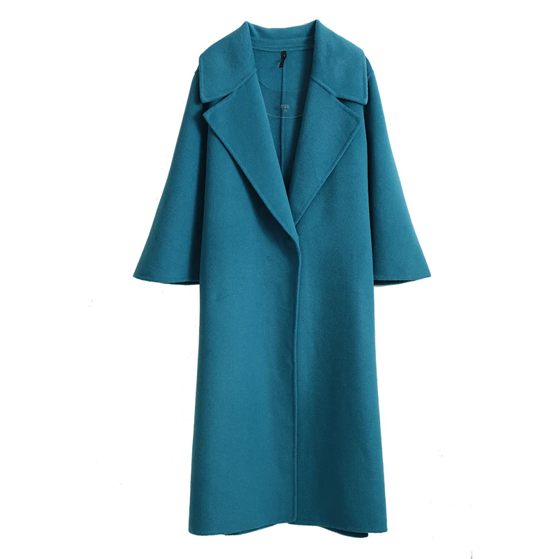 Женская шерстяная ветровка плотный тренчкот из смешанной шерсти на осень и зиму