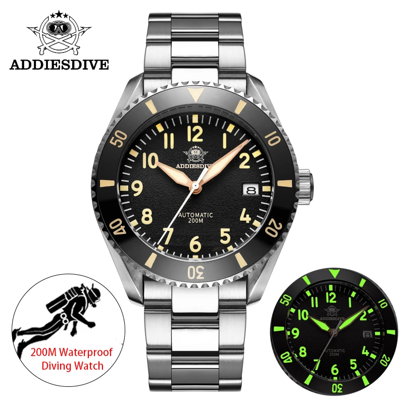 

ADDIESDIVE Dive Watch Men My H9 Mechanical Wristwatch Self Wind NH35A Diver Watches 200m Sapphire Crystal Glass Men Luxury Watch