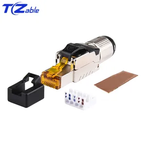 rj45 cat6a cat7 cat8 ethernet connectors tool free shielded network cable adapter internet cable extension plug rj45 terminal free global shipping