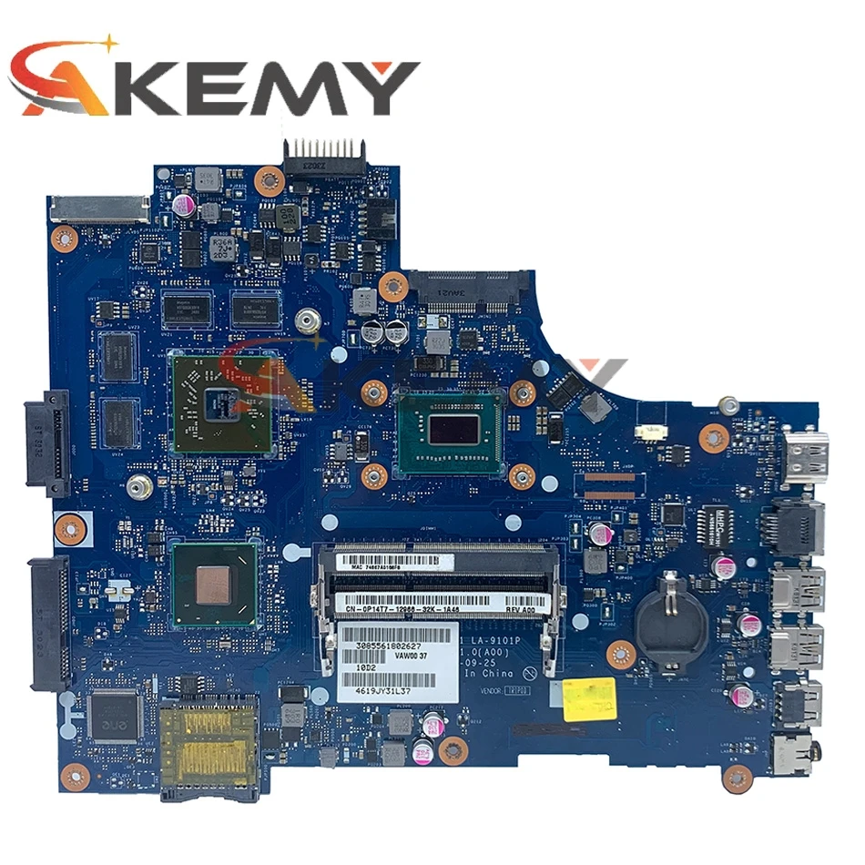 Оригинальная материнская плата для ноутбука DELL Inspiron 15R 3521 5521 I5-3337 CN-0P14T7 0P14T7 VAW01
