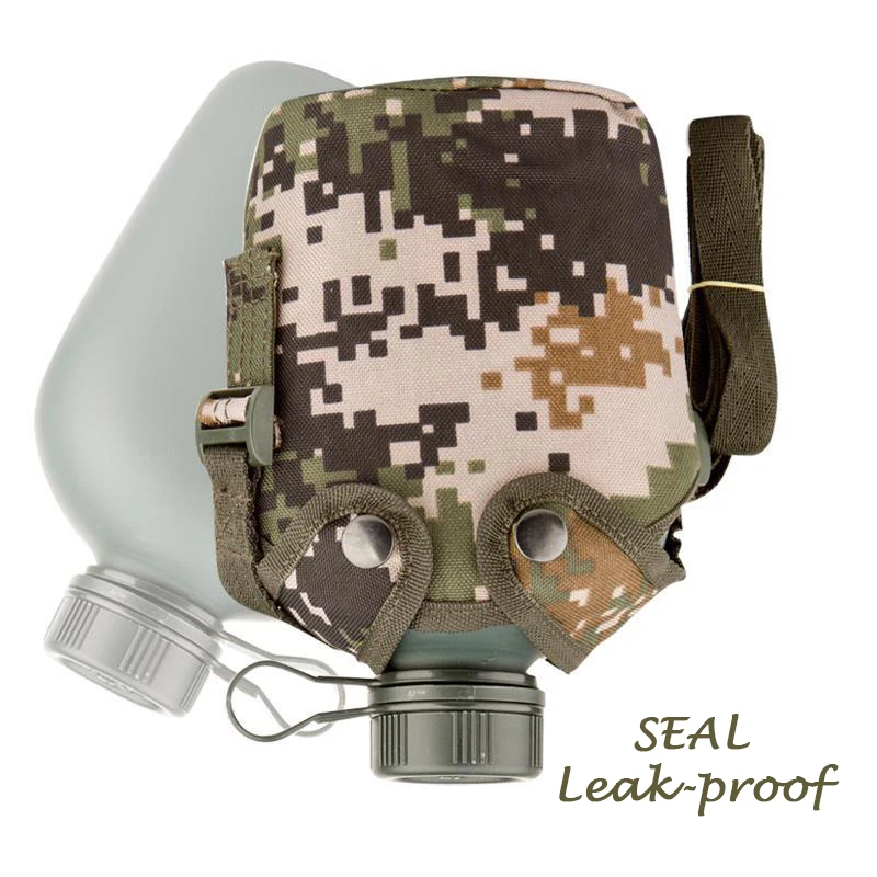 1L камуфляж бутылка для воды с ремнями на открытом воздухе Альпинизм чайник