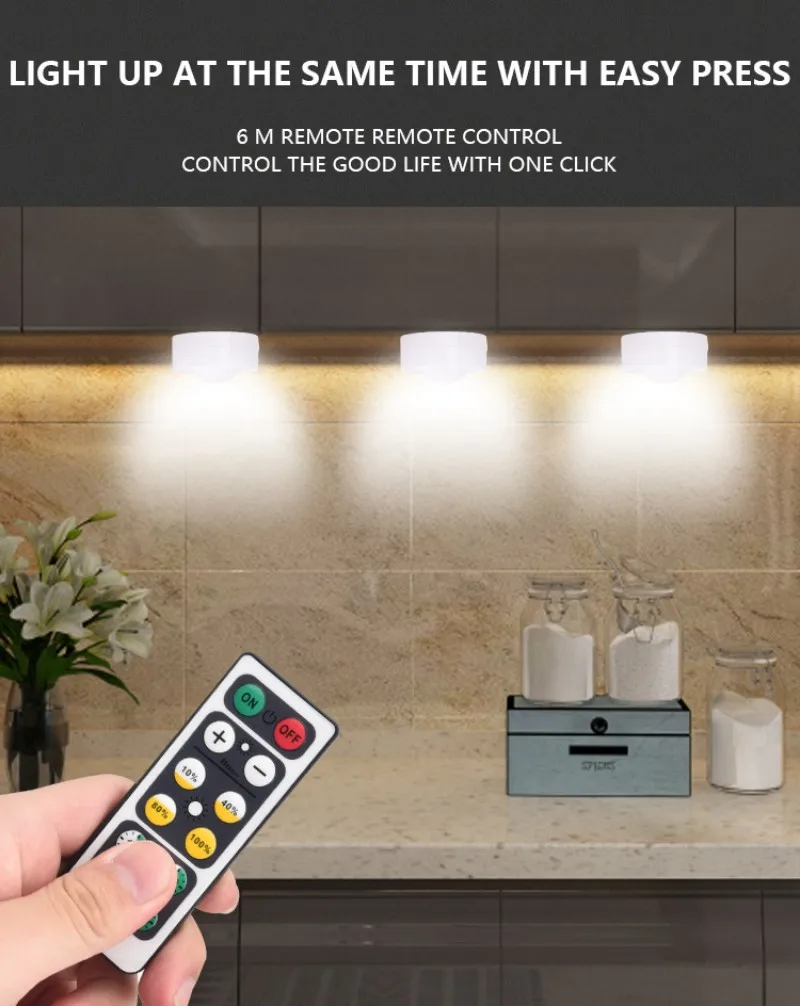 cabinet light wireless dimmable touch sensor dual color led night lamps battery power remote control suitable for kitchen stair free global shipping