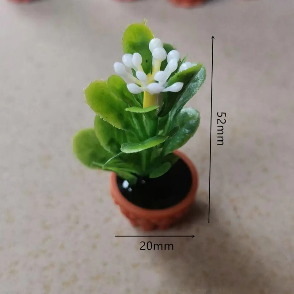 

1/12 Doll House Mini Simulation Potted Plant Accessories Miniature Sand Props Plant Table Model DIY Scene Shooting Decorati Q0K4