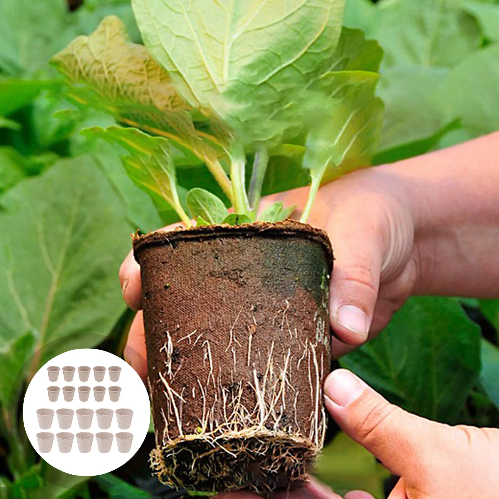 

100pcs Germination Cups Paper Pulp Biodegradable Plants Sapling Growing Cup