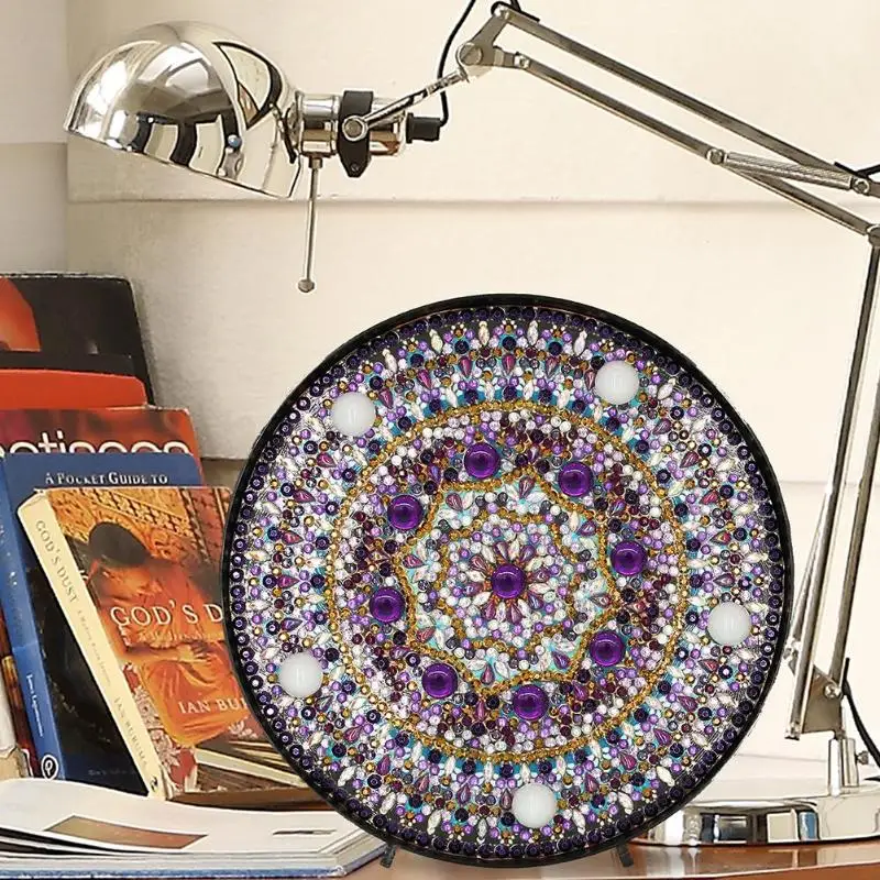 DIY светодиодный светильник с алмазной росписью мандала вышивка крестом лампа