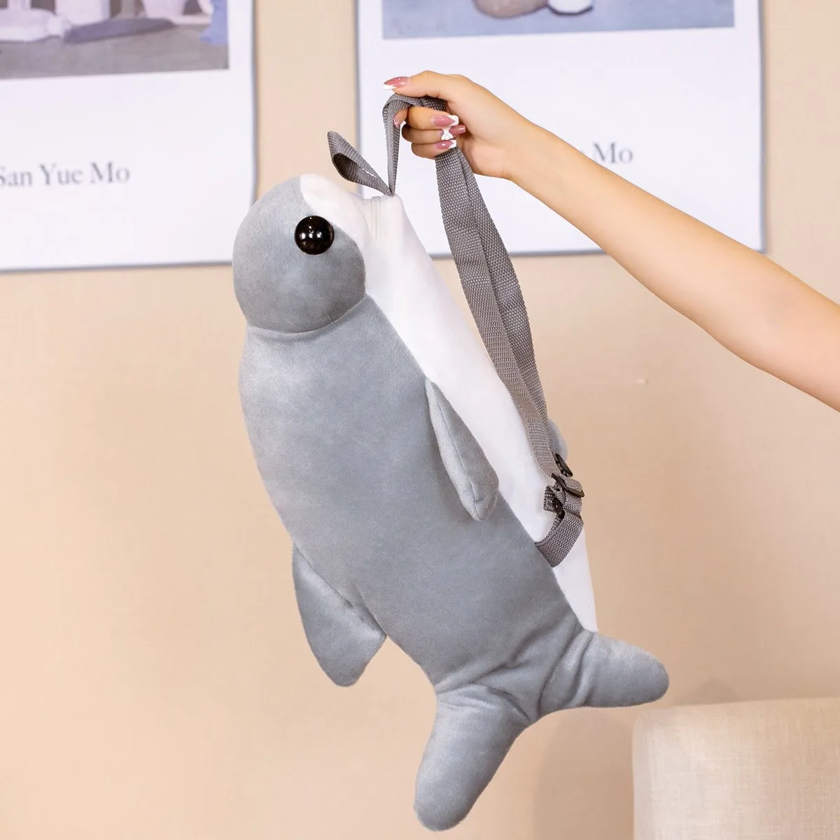 

1pc 55cm Cute Hammerhead Shark Plush Backpack Toys Simulation Shark Toys Stuffed Soft Student Backpack for Children Kids Gift