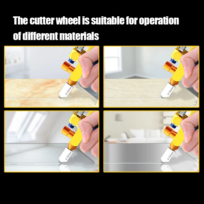 

2 In 1 High-strength Portable Ceramic Tile Glass Cutter Opener Home Glass Cutter Tile Cutter Diamond Cutting Hand Tools