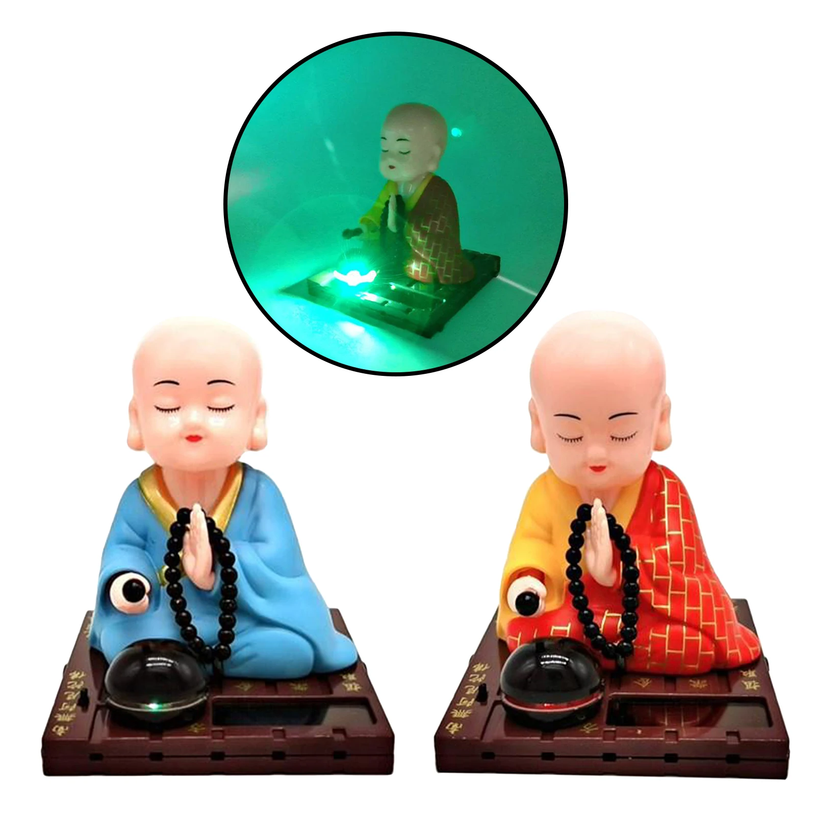 

Solar-Powered Dancing Figure Ornament, Solar Power Nodding Head Dancing Toy - Buddhist Monk