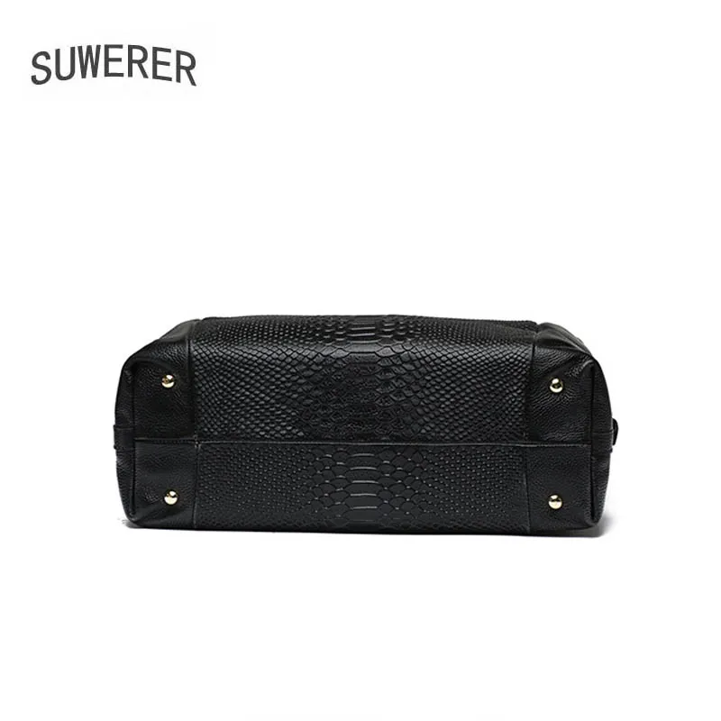 

New 2020 messenger bag leather big top layer cowhide handbag fashion snake pattern ladies bag Luxury Handbags Designer Handbags