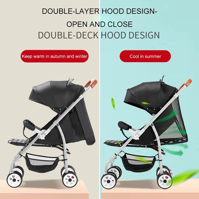 

Light Stroller Gold Frame Car Sit&Lie 175 Degree Portable Carriage Umbrella Baby Stroller Newborn Travelling Pram On Plane Gifts