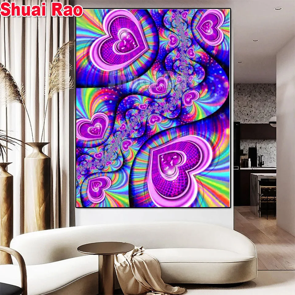 

2021 Round Diamond Painting Abstract Blue Heart Lines Full square ,Rhinestone of Picture Diamond Mosaic Embroider Gift