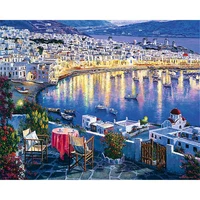 landscape night printed fabric 11ct cross stitch embroidery set dmc threads handmade hobby sewing knitting jewelry gift adults