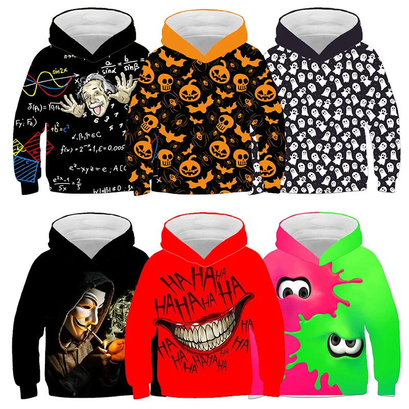 Свитшот детский на Хэллоуин с принтом ужасов|Толстовки и кофты| |