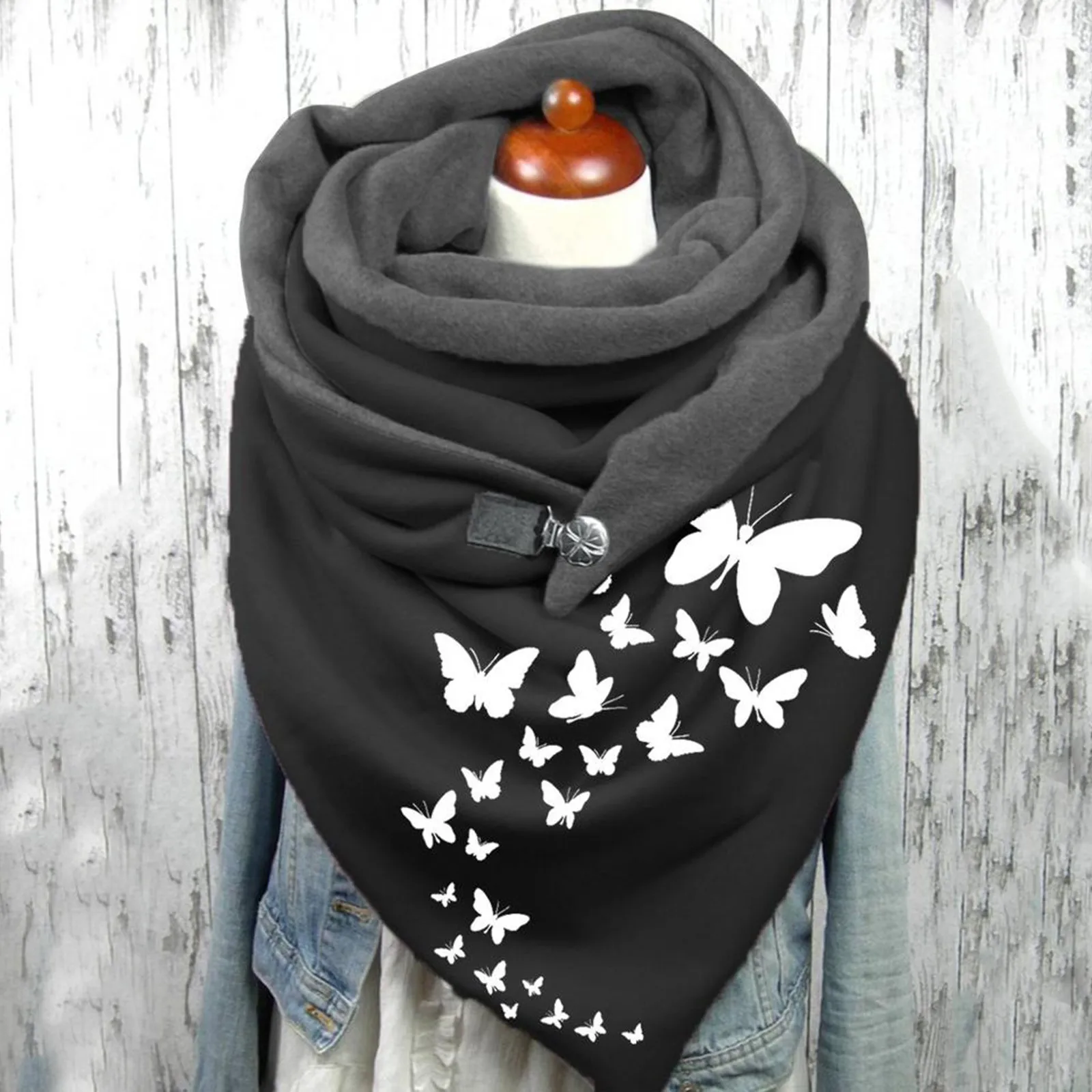 

Fashion Dandelion Print Women Scarf 2021 Autumn Winter Windproof Warm Bandana Shawls Casual Button Soft Wrap Scarf Шарф Зимний
