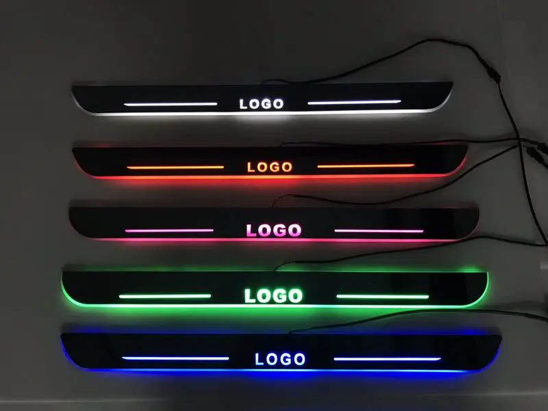 

Led Moving Door Scuff Nerf Bars & Running Boards Door Sill Light Plate Overlays Linings for Fiat Coupe Pininfarina, 2pcs