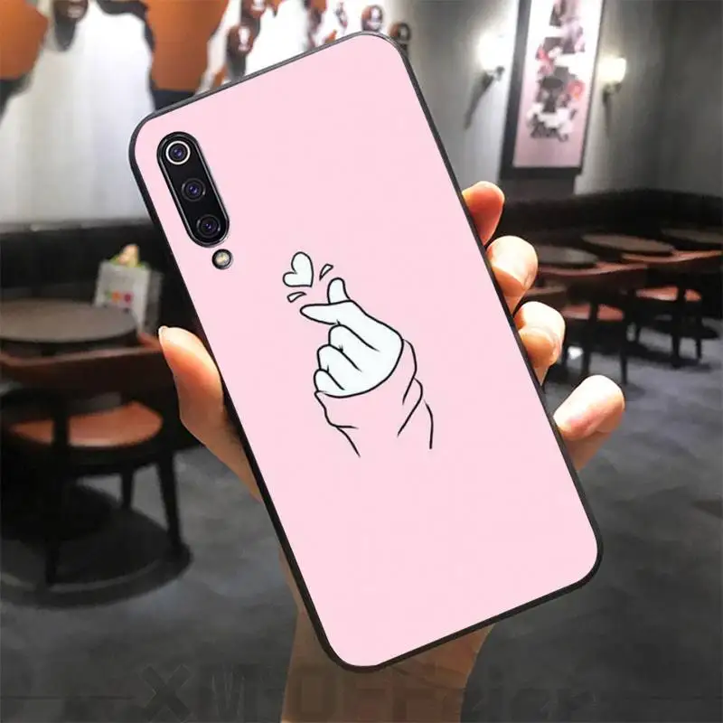 Мягкий силиконовый чехол для телефона с сердечком Love on the finger kpop из ТПУ xiaomi mi 8 9 8SE