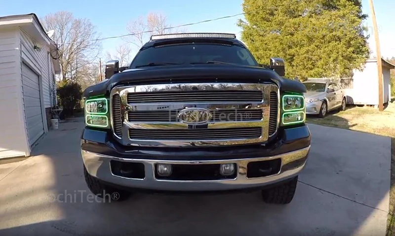 Для Ford F-250 F250 2005 2006 2007 RGB светодиодный ангельские глазки многоцветный с Halo кольцом дистанционное управление фар