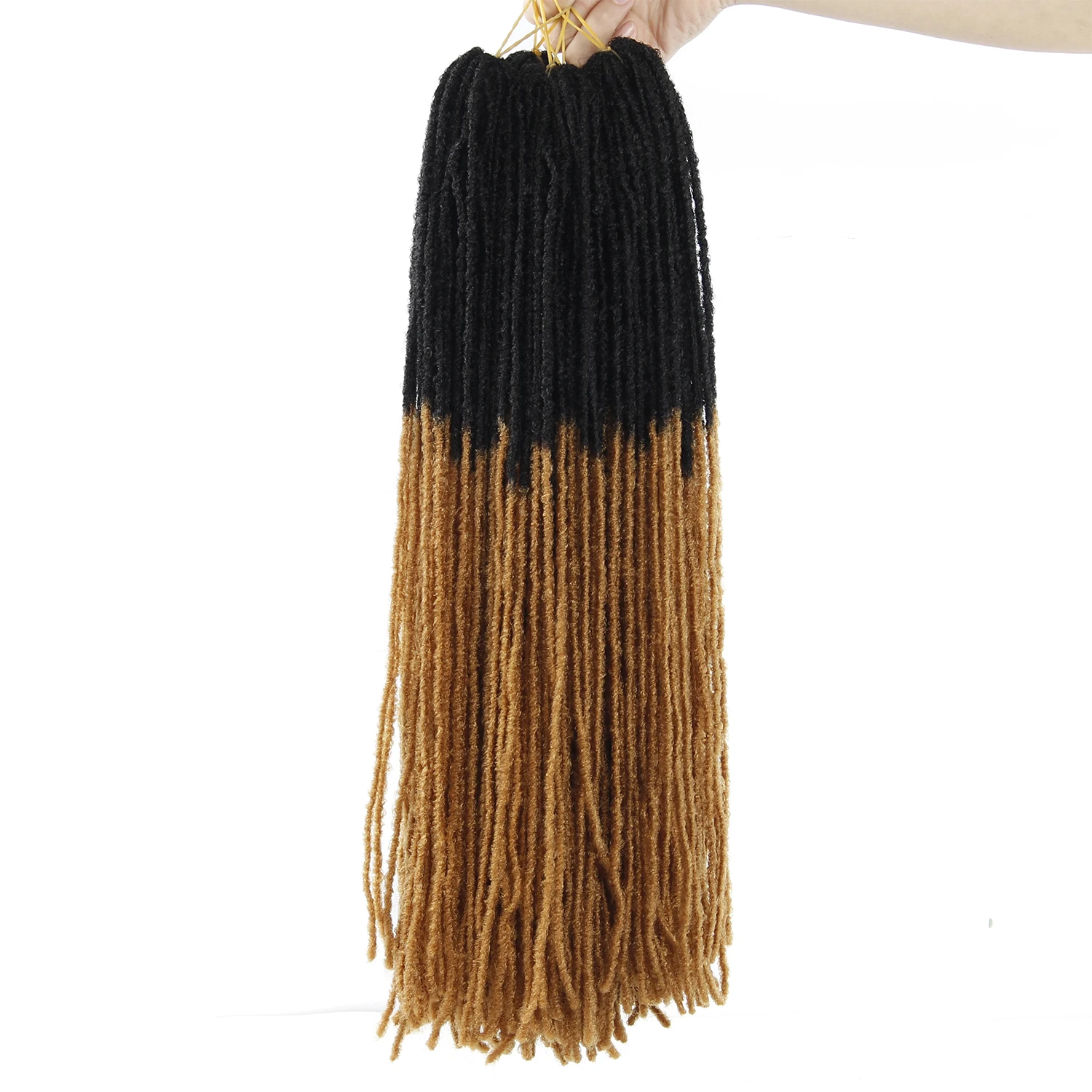 Sister Locks искусственные локоны в стиле Crochet волосы для наращивания Омбре чистый цвет 18 дюймов блонд коричневый Жук синтетические волосы для женщин крючком косы - Цвет: T1B/27