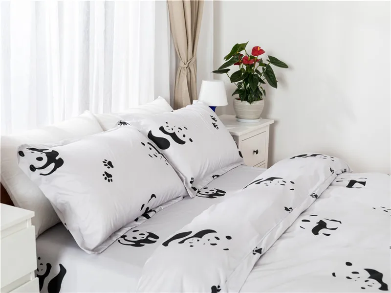 Мультфильм постельное белье с пандами наборы постельного белья простынь и