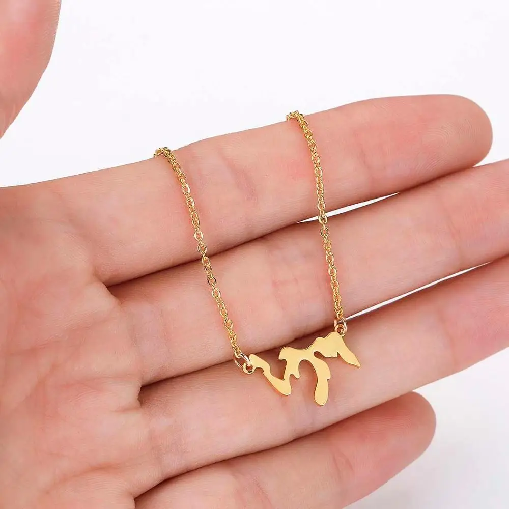 Chandler Great Lakes Map Necklace Rose Gold Dainty Geometry Link Chain Statement Small Pendant Memory Birthday Gifts Wholesale | Украшения