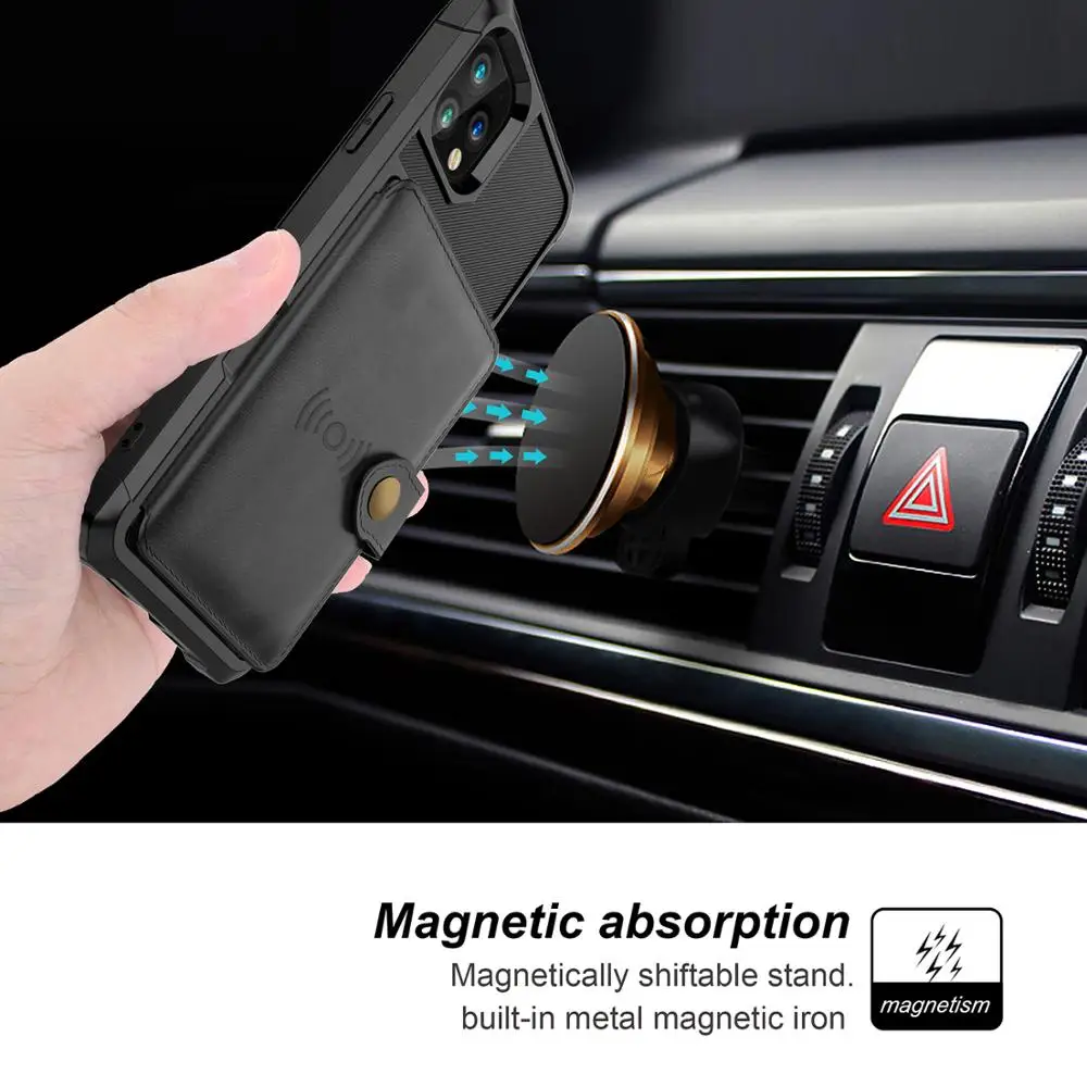 Luxury PU Leather Wallet Case for iPhone 11 Pro 7 8 Plus X XS XR MAX SE 2020 Cases Wallet Flip Cover Buckle for iPhone XR Fundas