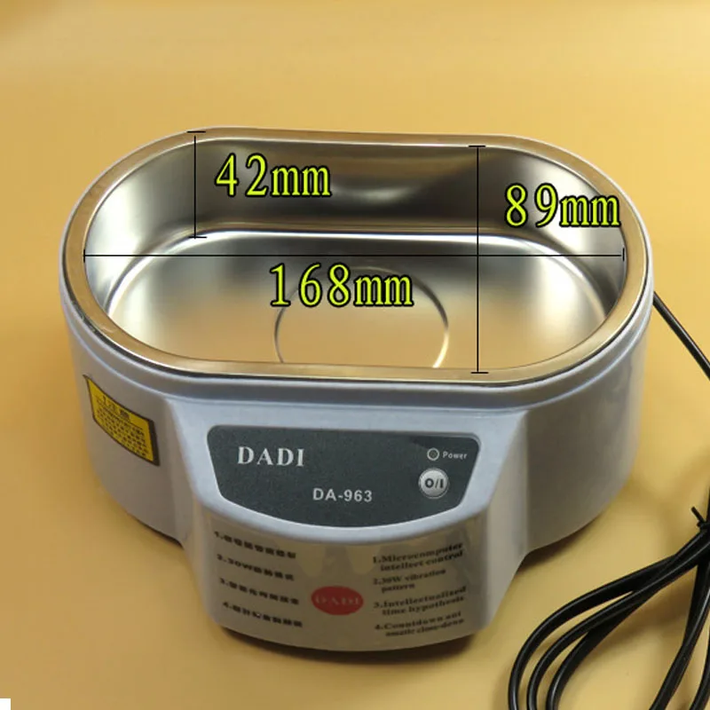 

Double Powers Ultrasonic Jewelry Cleaner Bath for Watches Contact Lens Glasses Denture Teeth Electric Makeup Brush Cleaner