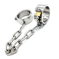 heavy detachable stainless steel ankle cuffs fetish slave shackles leg cuffs sm chastity device restraints sex shop for couples