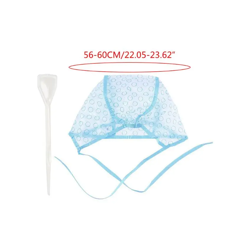 

2Pcs/Set Disposable Hair Tipping Frosting Cap Cover with Plastic Hook Needle for Highlighting Dye Coloring Tools