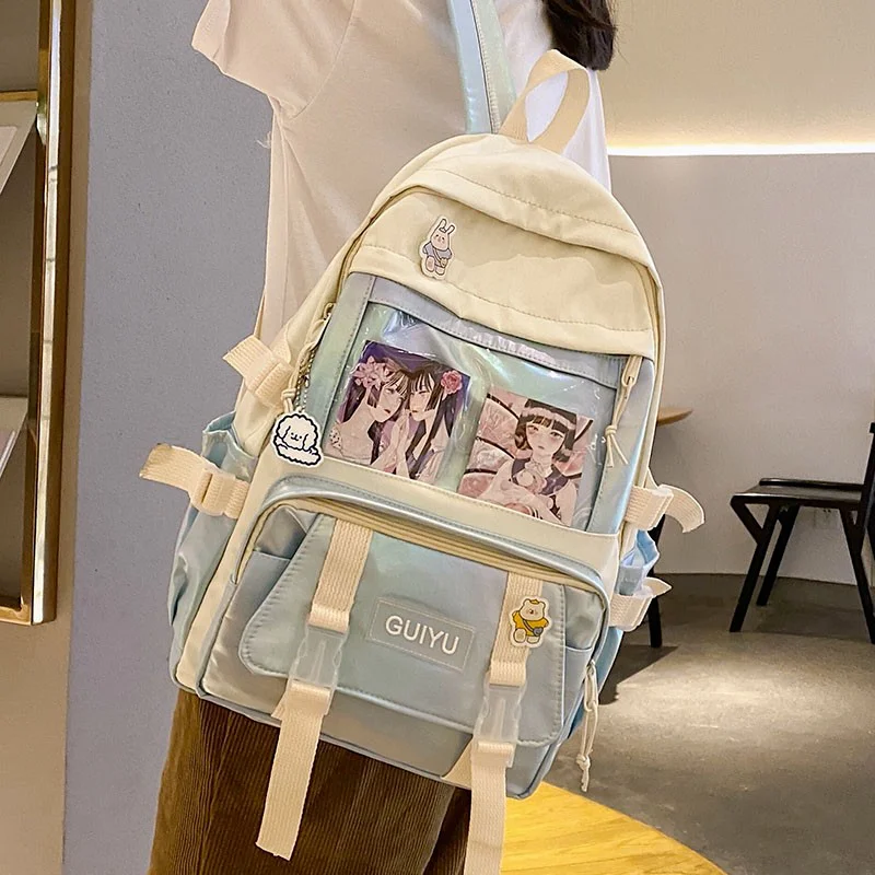 

2021 Anime Backpack Bag Japanese Colorful Student Teen Schoolbag Large Waterproof Travel Bag Girls Women Bookbag Daypack Mochila