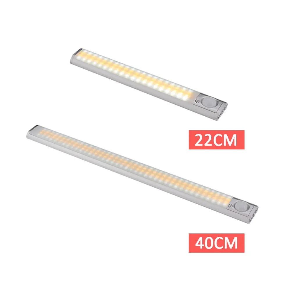 

Home Kitchen Battery Powered Under Cabinet LED Closet Light Dimmable Night Lighting Rechargeable Hallway Motion Sensor Wardrobe