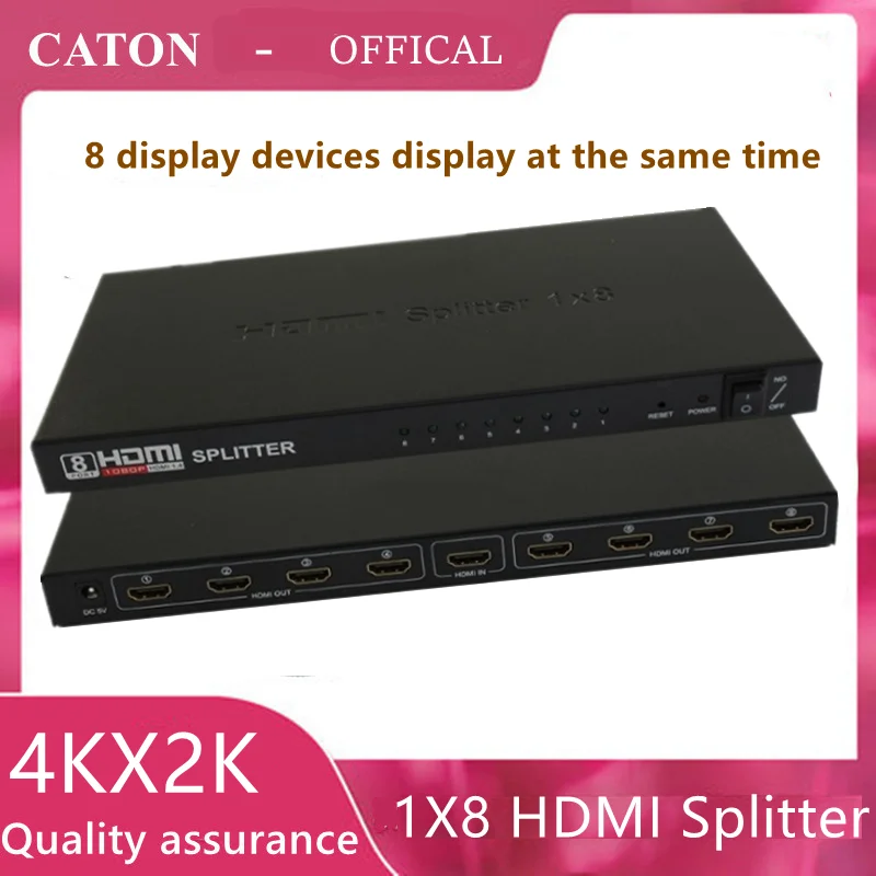 

Prozor HDMI-compatible Splitter 1 In 8 Out Supports Full Ultra HD 4K/2K@30Hz 1080P Resolutions for PS3 Audio Splitter Converter