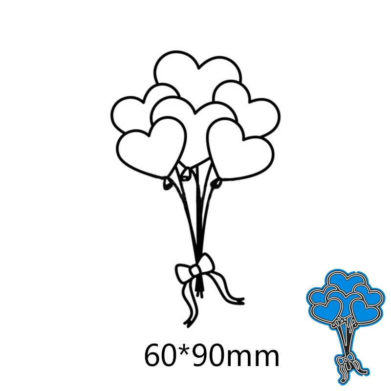 heart love balloon frame Metal Cutting Dies Stencils DIY Scrapbook Photo Album Paper Card Decorative Craft Embossing 60*90mm | Дом и сад