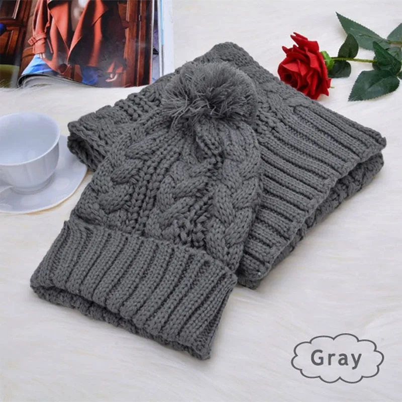 

Womens Mens Crochet Knit Plicate Baggy Beanie Hat Skull Winter Warm Cap + Scarf