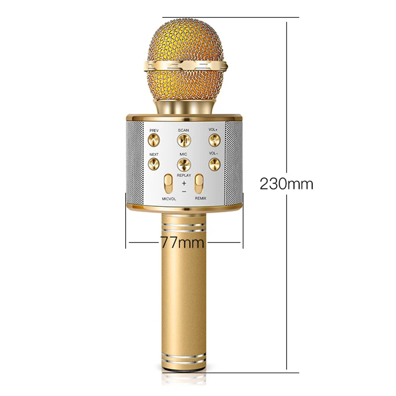 

Portable Wireless Bluetooth Karaoke Microphone Handheld Speaking Singing Mic H-best