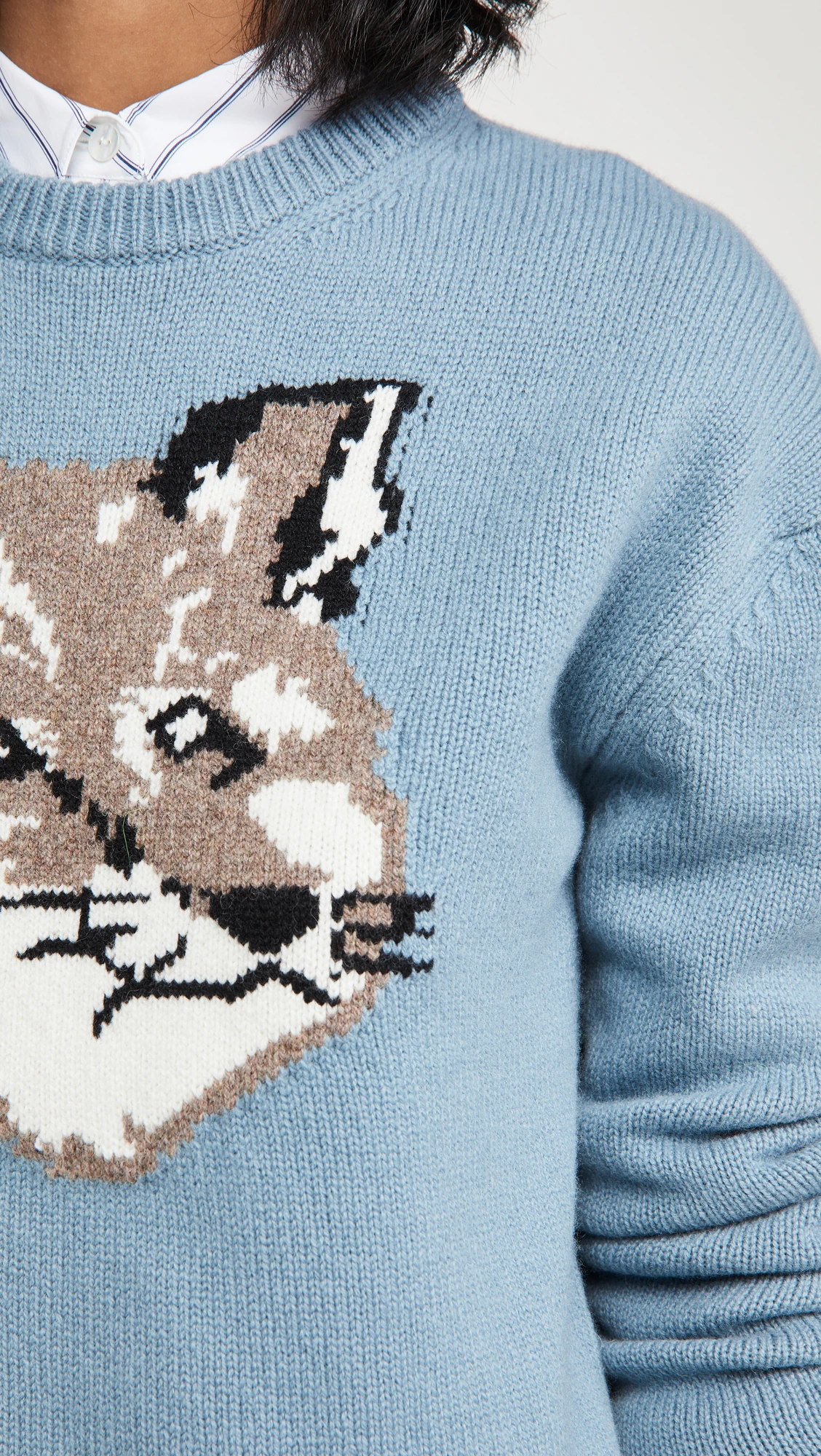 Новинка Осень-зима 2021 пуловер унисекс с большой лисьей головой свитер | Женская