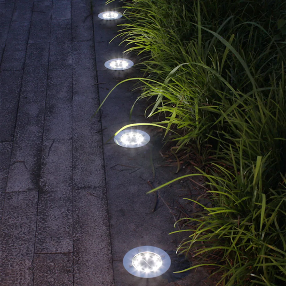 Светодиодный наземный фонарь на солнечной батарее уличная лампа из нержавеющей