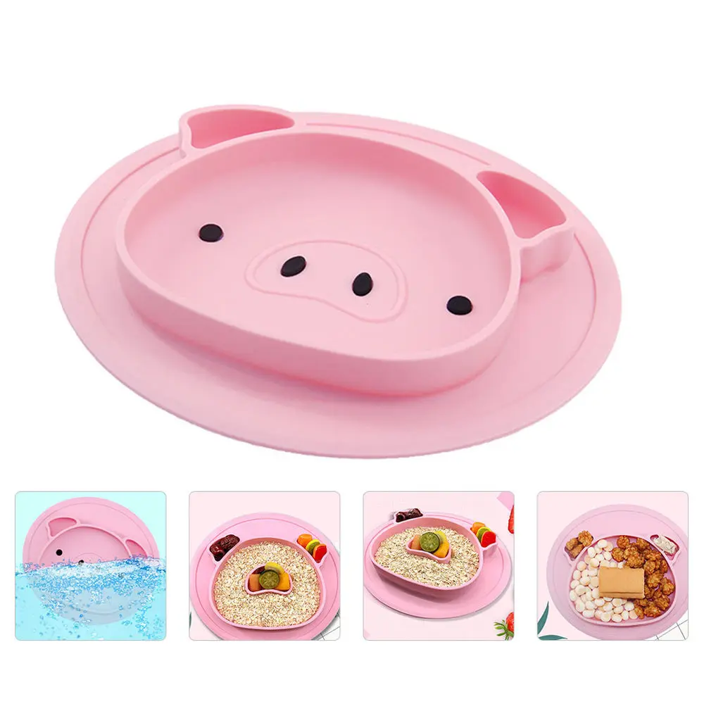

1Pc Divided Silicone Kids Plate Food Supplement Tray Home Baby Plate