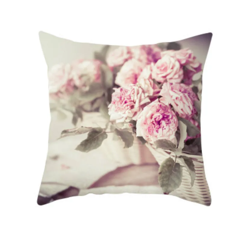 Наволочка для подушки из цветной персиковой кожи наволочка с розами и цветком